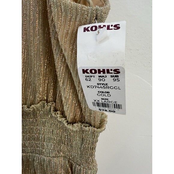 NEW Draper James RSVP Sleeveless Tiered Dress Gold Party Elastic Waist - Picture 10 of 17